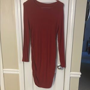 Elegant Red Long Sleeve Dress